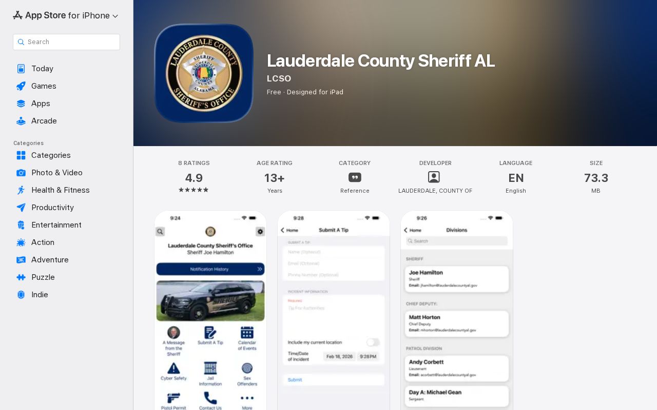 Lauderdale County most wanted safety app listing